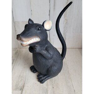 Vintage‎ large scary black rubber rat Halloween prop figure